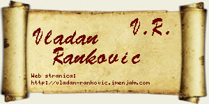 Vladan Ranković vizit kartica